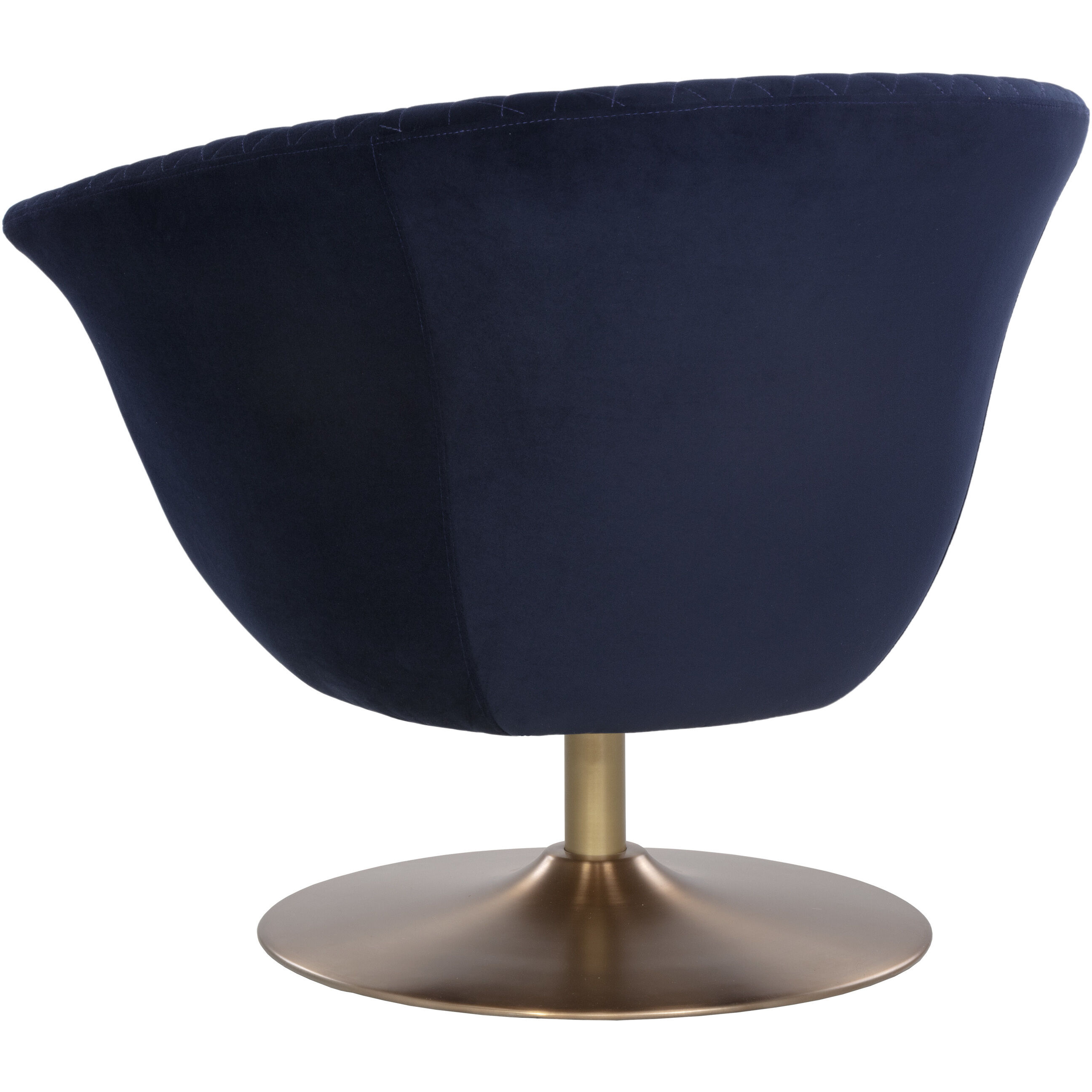 Carine Quilted Abbington Navy Swivel Lounge Chair, Swivel